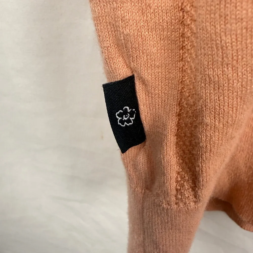 Ted Baker Peach Ribbed Short Sleeve Sweater Collared Polo XXL Coastal Old Money